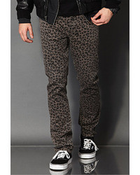 Pantaloni eleganti leopardati marroni