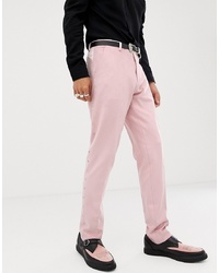 Pantaloni eleganti ricamati rosa di ASOS DESIGN