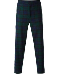 Pantaloni eleganti scozzesi blu scuro e verdi di Golden Goose Deluxe Brand