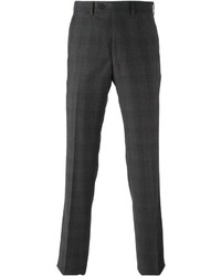 Pantaloni eleganti scozzesi grigio scuro di Armani Collezioni