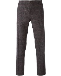 Pantaloni eleganti scozzesi grigio scuro di Etro