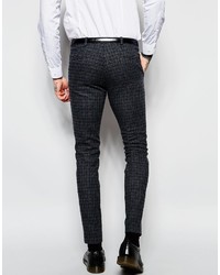 Pantaloni eleganti scozzesi grigio scuro
