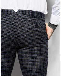 Pantaloni eleganti scozzesi grigio scuro