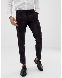 Pantaloni eleganti scozzesi marrone scuro di Burton Menswear