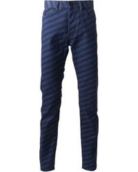 Pantaloni eleganti stampati blu scuro di Kenzo