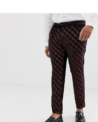 Pantaloni eleganti stampati bordeaux di ASOS DESIGN