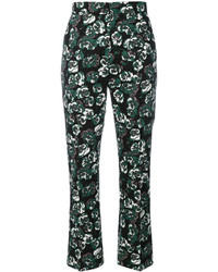 Pantaloni eleganti stampati verde scuro di Marni