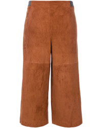 Pantaloni in pelle scamosciata terracotta di Fabiana Filippi