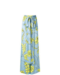 Pantaloni larghi a fiori azzurri di Miahatami