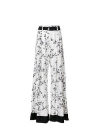 Pantaloni larghi a fiori bianchi di Ann Demeulemeester Blanche