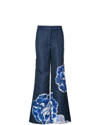 Pantaloni larghi a fiori blu scuro di Josie Natori