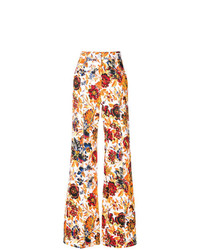 Pantaloni larghi a fiori multicolori di MSGM