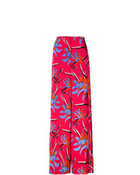 Pantaloni larghi a fiori rossi di Dvf Diane Von Furstenberg