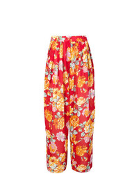 Pantaloni larghi a fiori rossi di Kenzo Vintage