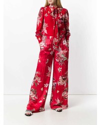 Pantaloni larghi a fiori rossi di Twin-Set