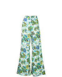 Pantaloni larghi a fiori verdi di MSGM