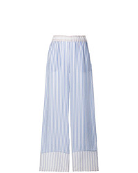 Pantaloni larghi a righe verticali azzurri di P.A.R.O.S.H.