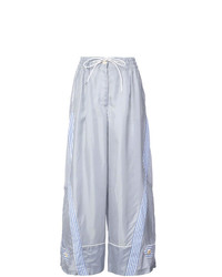 Pantaloni larghi a righe verticali azzurri di Sacai