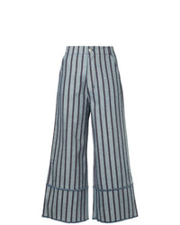 Pantaloni larghi a righe verticali azzurri di Vale