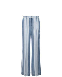 Pantaloni larghi a righe verticali azzurri di Victoria Victoria Beckham