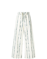Pantaloni larghi a righe verticali beige di Aspesi