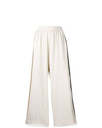 Pantaloni larghi a righe verticali beige di Y-3
