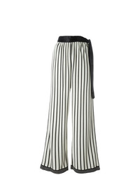 Pantaloni larghi a righe verticali bianchi e neri di Jean Paul Gaultier Vintage