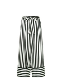Pantaloni larghi a righe verticali bianchi e neri di Nobody Denim