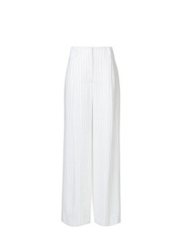 Pantaloni larghi a righe verticali bianchi di Rachel Zoe