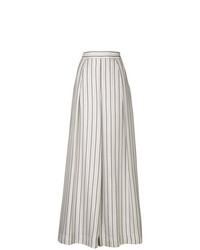 Pantaloni larghi a righe verticali bianchi di Zimmermann