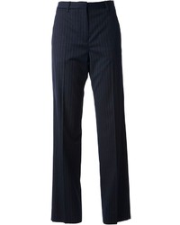 Pantaloni larghi a righe verticali blu scuro