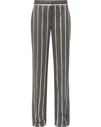 Pantaloni larghi a righe verticali dorati