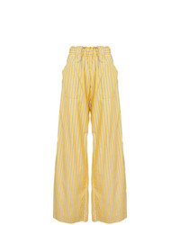 Pantaloni larghi a righe verticali gialli di Matin