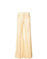 Pantaloni larghi a righe verticali gialli di Sonia Rykiel