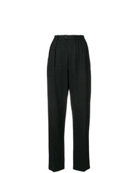 Pantaloni larghi a righe verticali grigio scuro di Yves Saint Laurent Vintage
