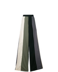 Pantaloni larghi a righe verticali multicolori