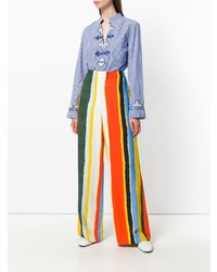Pantaloni larghi a righe verticali multicolori di Tory Burch