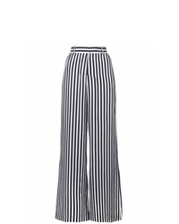 Pantaloni larghi a righe verticali neri e bianchi di RtA