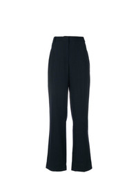 Pantaloni larghi a righe verticali neri di Versace Vintage