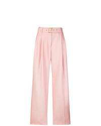Pantaloni larghi a righe verticali rosa di Sies Marjan