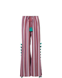 Pantaloni larghi a righe verticali rossi