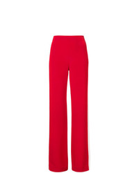 Pantaloni larghi a righe verticali rossi di Adam Lippes