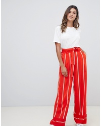 Pantaloni larghi a righe verticali rossi di Y.a.s