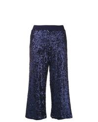 Pantaloni larghi con paillettes blu scuro di P.A.R.O.S.H.