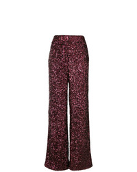 Pantaloni larghi con paillettes bordeaux di Victoria Victoria Beckham