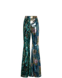 Pantaloni larghi con paillettes multicolori
