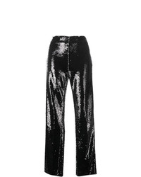 Pantaloni larghi con paillettes neri di MSGM