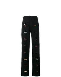 Pantaloni larghi decorati neri di JW Anderson