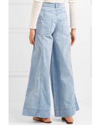 Pantaloni larghi di jeans azzurri di Ulla Johnson