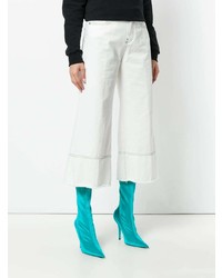 Pantaloni larghi di jeans bianchi di MSGM